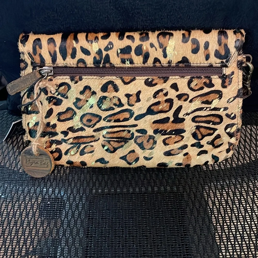 🌟 Myra Bag Golden Confetti Wallet NWT Hair on Hide Leather - Picture 4 of 9
